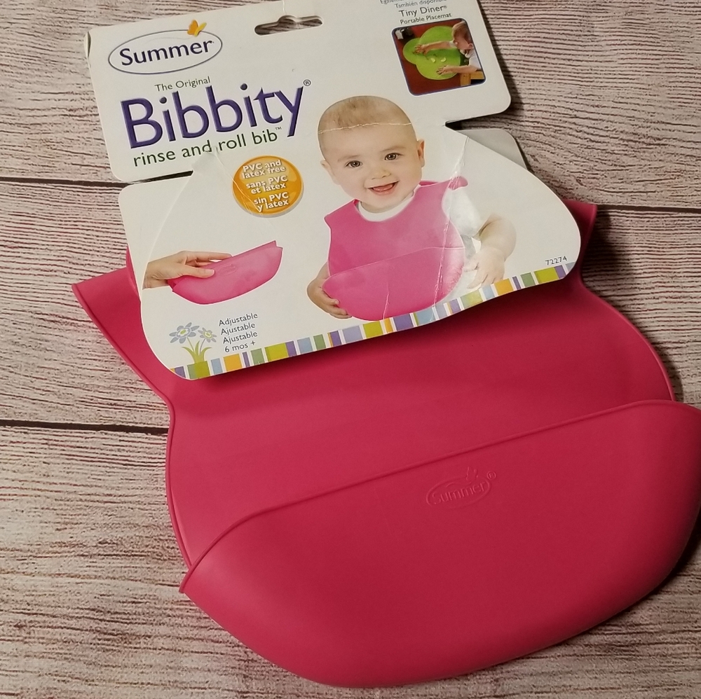 New silicone bib pink